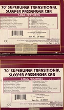 2 NIB MTH 70' AMTRAK PHASE III Superliner Sleep Passenger Cars #20-68232