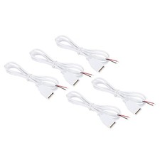 3.28Ft USB 2.0 Female to 2 Pin Bare Wire Pigtail Cable 5pcs 22AWG Power Cords...
