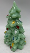 Large Christmas Trees - Jade w/ Lights - Mosser Glass, USA