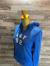 ABERCROMBIE  FITCH Embroidered Pullover Blue Sweatshirt Hoodie Women's Size S