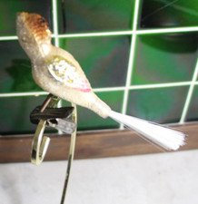 Vintage 40s-50s German Mercury Glass Parrot Clip On Bird Ornament