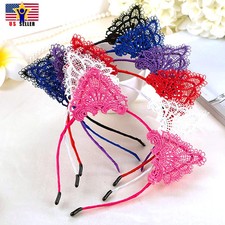 Women Girls Headband Lace Cat Ear Hairband Hair Accessory Halloween