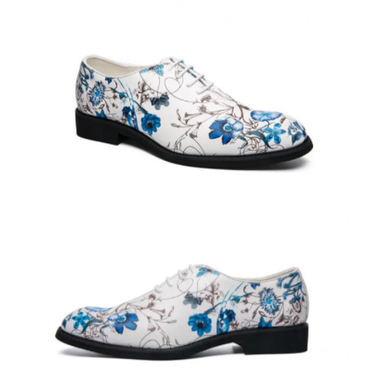 Men's Business Casual Leather Oxfords Lace Up Pointed Toe Dress Shoes