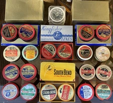 Vintage Braided Silk/ Nylon Fishing Line Lot. kingfisher/South Bend/Black Beauty