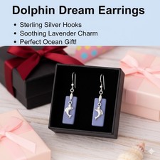 Bohemian Vacation Style Sea Glass Earrings - Beach Dolphin Dangle Earring Set