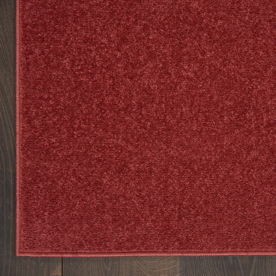 Alfombra exterior interior rojo ladrillo 3X5 pila baja fácil limpieza textura suave diseño duradero Foto 4 de 4