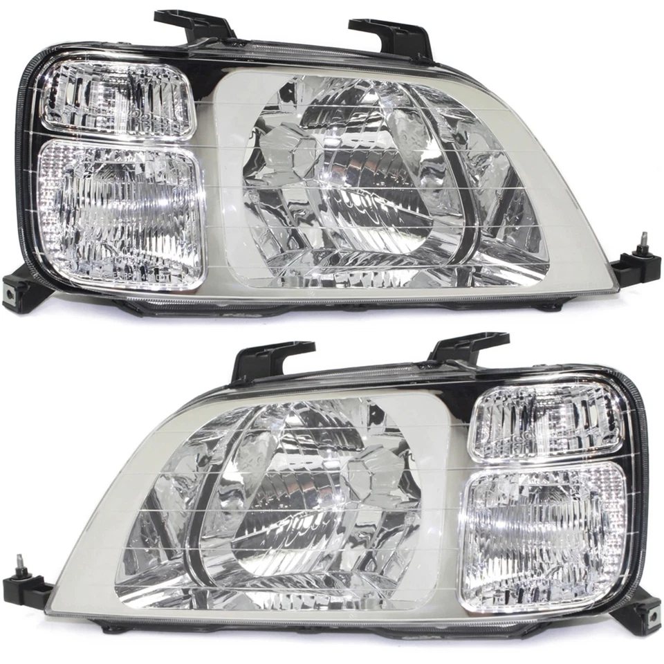 Driver and Passenger Side Headlights For Honda CR-V 1997-2001 Halogen EX LX SE