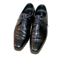 Prada Men’s Black Leather Dress Shoes UK 9.5 US 10.5 EE Wide Italy