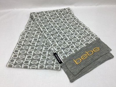 Bebe Designer Scarf with Gold Embroidered Logo L64  x W9 