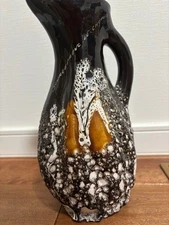 Fat Lava Black & Brown Gradient Vintage German Pottery 1950s-70s