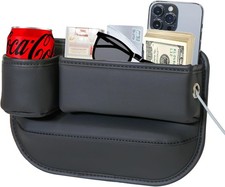 NETSEY Car Seat Gap Filler Organizer with Cup Holders, Seat Gap Storage Box f...