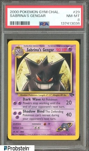 2000 Pokemon Gym Challenge #29 Sabrina's Gengar PSA 8 NM-MT