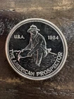 1984 American Prospector Big E Reverse 1oz .999 Fine Silver Round