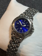 Women s Fossil Blue Dial WR50M Silver Tone Stainless Watch,Rotating Bezel 29mm