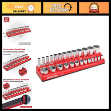 Magnetic Socket Organizer Tray - 38 Sae Holder For 26 Standard Deep Sockets