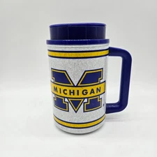 Vintage University of Michigan Wolverines Thermo Cup Tumbler Travel Coffee 90s
