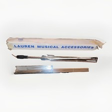 Lauren 3-Pc Chrome Folding Adjustable Height Sheet Music Stand w/Original Box