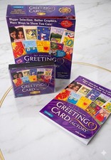 Vintage Greeting Card Factory Deluxe v5 PC CD-ROM Software 3 Discs w Manual Retr