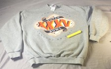 NFL Super Bowl XXXV Vintage Sweatshirt Size Large Grey Logo Athletic