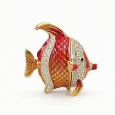 Schmuckdose in Fischform glitzernd Schmuckdose mit Strasssteinen Dekorativ
