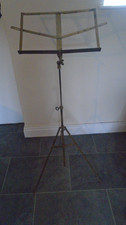 Metal Music Stand  Folding  ON TRIPOD BASE STAMPED GENERATION BRITISH MADE