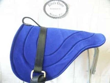 LEATHER BAREBACK ADULT SADDLE PAD by RIDERS CHOICE ~BLUE