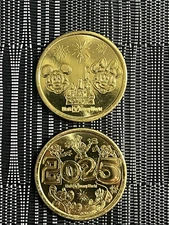 WALT DISNEY WORLD MICKEY MINNIE CASTLE FIREWORKS 2025 MEDALLION COIN