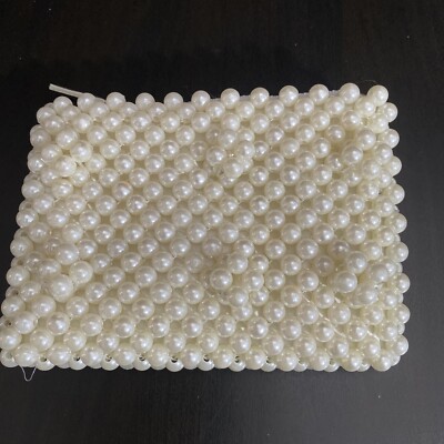 skinny dip White pearl Beaded Purse 14 X 11 Cm UK