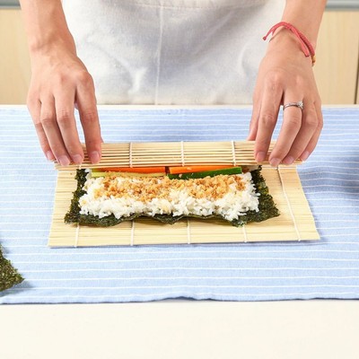 1pc Japanese Sushi Bamboo Rolling Mat Diy Rice Roller Hand Sushi