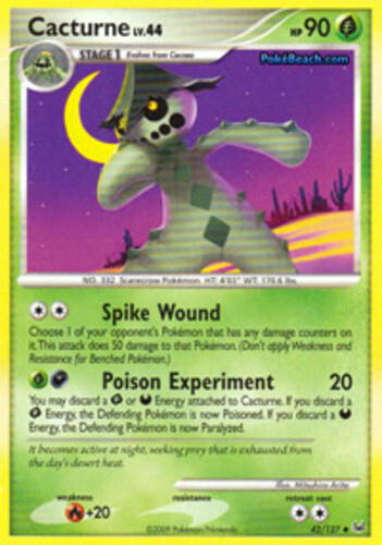 Pokemon - Cacturne - 42/127 - Uncommon - Platinum - NM