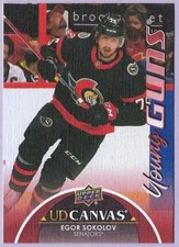 2021/22 Upper Deck Canvas Young Guns card# C363 of Egor Sokolov