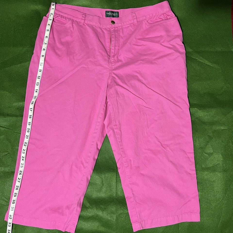 Pantalones capri vintage Lauren Jeans Ralph Lauren para mujer línea de cintura 40 rosa Foto 2 de 4
