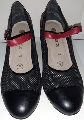 Remonte Halbschuhe  Schwarz/Rot.Echt Leder.nie getragen.Größe 41