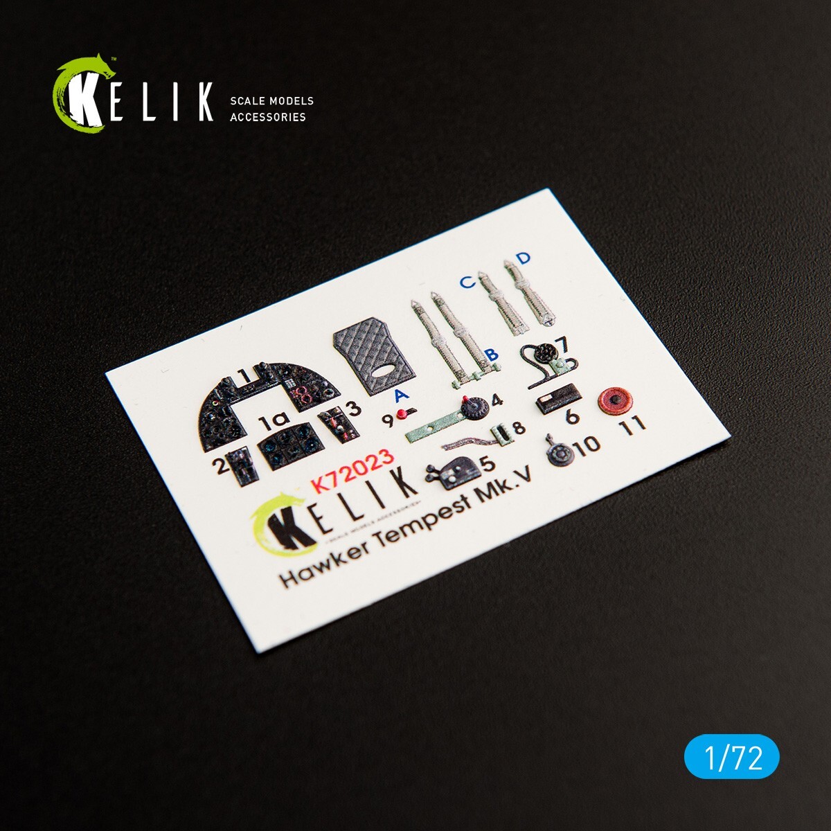 Hawker Tempest Mk,V. Interior 3D Decals (for Airfix) Scale 1:72 KeliK K72023