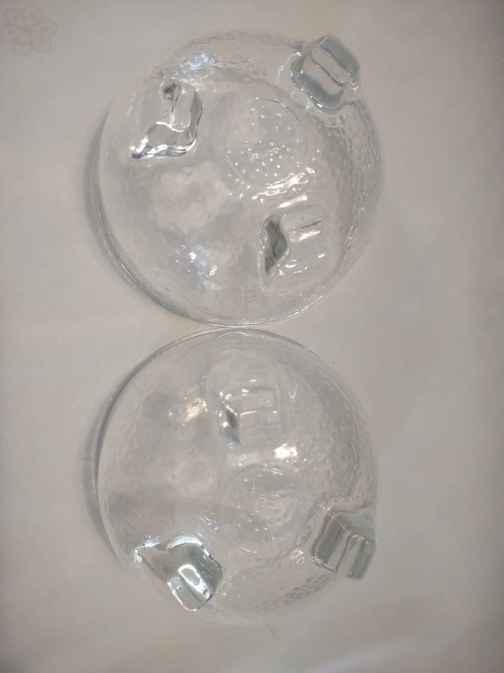 Tigelas de sobremesa Crisa Libbey vidro transparente seixo texturizado pés sorvete vintage - Imagem 4 de 4