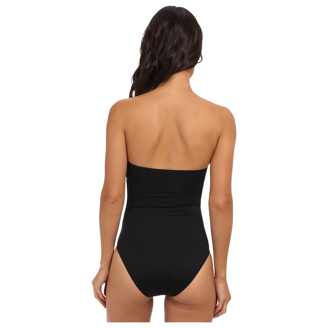 VITAMIN A NATALIE MITER ONE PIECE STRAPLESS SWIMSUIT BLACK