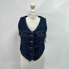 Lee At Free People Sherpa Lined Waistcoat/vest. Blue. Small.