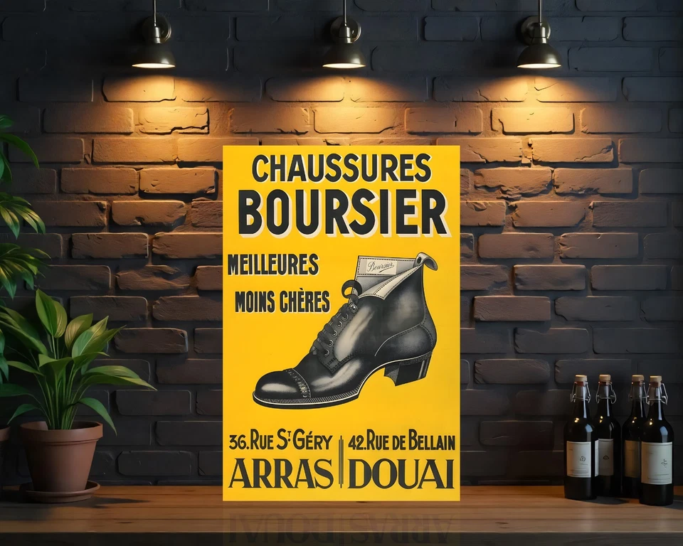 Chaussures Boursier Vintage French Shoe Sign - 24"x16" (60x40 cm) - Image 3 of 4
