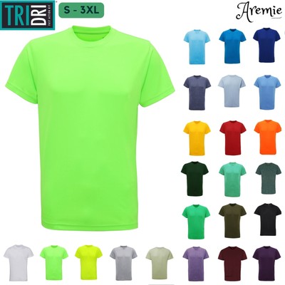 TriDri kurzärmeliges Polyester-T-Shirt für Herren | cooles Wicking schnell trocknendes Fitness-Top