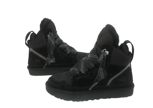 U G G Highlel Sand Chestnut Black Suede Damen Größen Sneaker Schuhe High Top - Bild 17 von 19