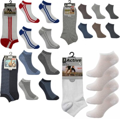 Herren Sneaker Socken 3 Paar Sportsocken Gym Jungen Knöchel Laufen Tennis Größe 6-11 