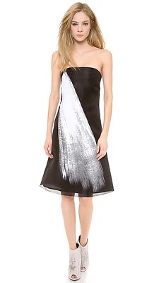 vera wang black strapless dress
