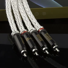 2x Preffair OCC 8Ag Silver Plated HiFi Audio Interconnect Cable W/ WBT RCA Plug