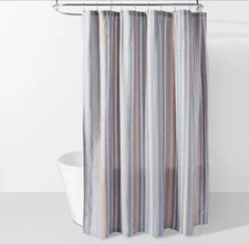 72"X72" 100% Cotton Seersucker Waffle Shower Curtain in Blue by Threshold