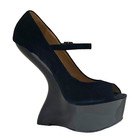 Chinese Laundry Women's 8 China Doll Mary Jane Platform Heels Open Toe Black