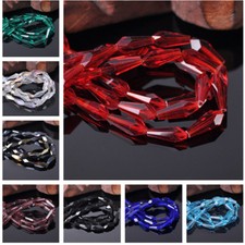 30pcs 6mm Teardrop Faceted Cut Crystal Glass Loose Beads Jewelry Findings