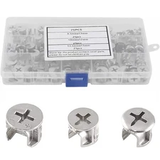 75pcs Cam Lock Nut Fasteners 3 Sizes Eccentric Wheel Nut Furniture Connectors...