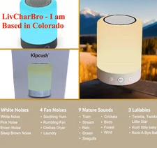 Rechargeable Portable Night Light White Noise Sound Machine 20 Soothing Sounds