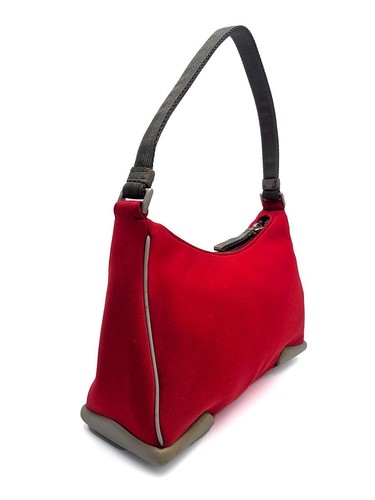 Prada Hobo Bag Vintage Rot Nylon - Bild 2 von 14