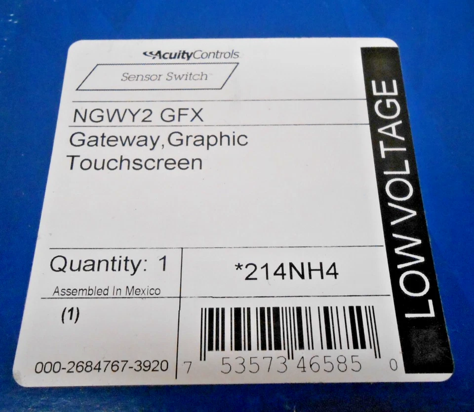 ACUITY CONTROLS NGWY2 GFX GRAPHIC TOUCHSCREEN CONTROL SWITCH LOW VOLT (41 AVAIL) - Image 3 of 4